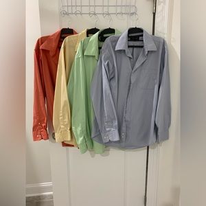 Lot Of Four Alexander Julian Colours Men’s LS Button Up  Dress Shirts size Large